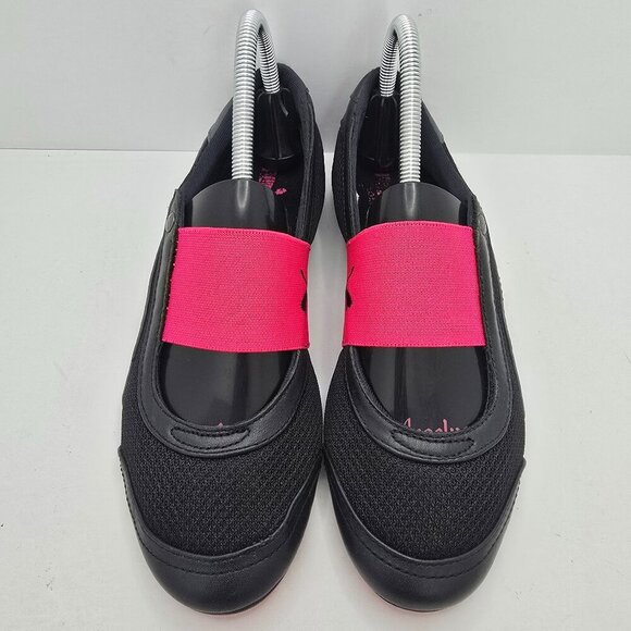 vintage Puma | black leather sporty balletcore sneakerina flats | WMS 7 - Picture 2 of 8